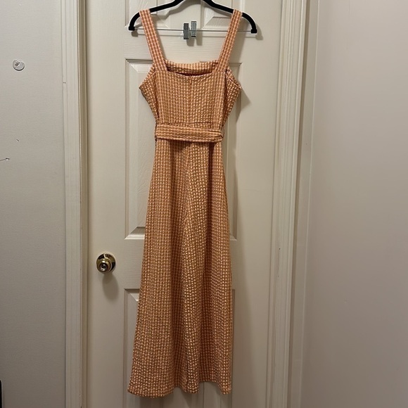 Nasty Gal Gingham Square Neck Belted Jumpsuit - Picture 2 of 7